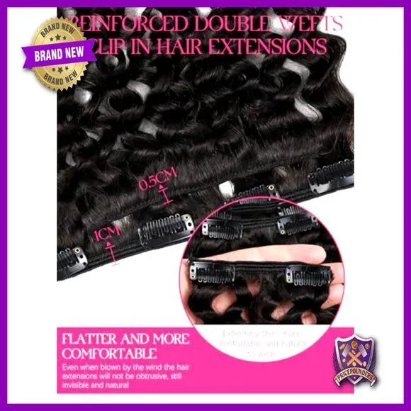 Human Hair Clip-In Extensions Jerry Curly 3B 3C Real Hair For Natural Styles